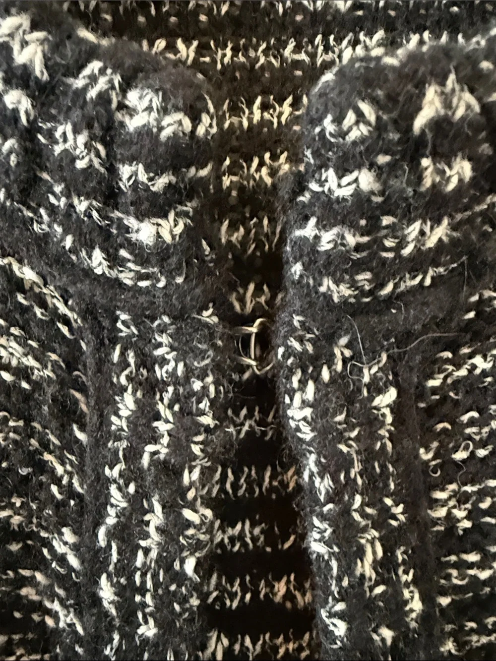 LOFT Black & White Marled Knit  Cardigan